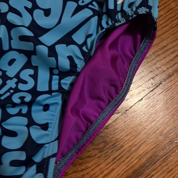 NWT purple hombre GK gymnastics tumbling dance leotard w/Scrunchie sz AL - Picture 4 of 10